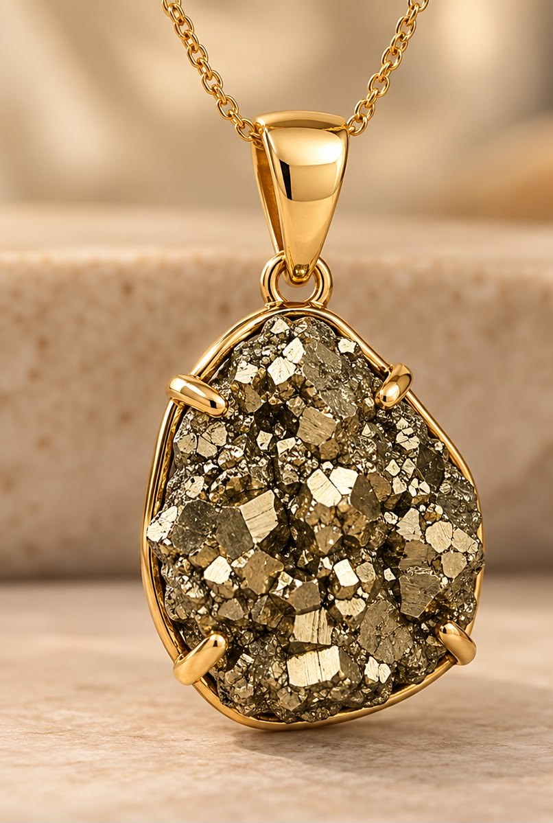 Pyrite Pendant (Gold Tone)
